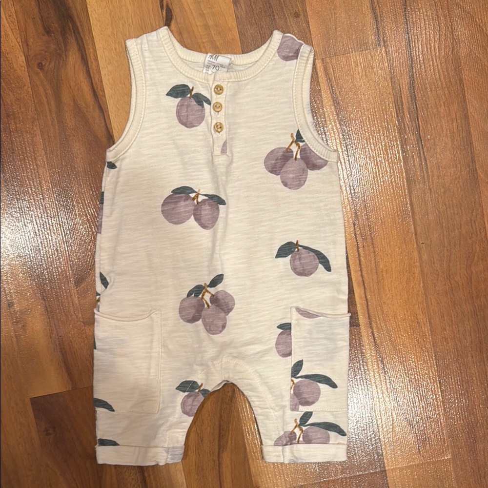 H&M Cream Romper with Fruit Print‎
